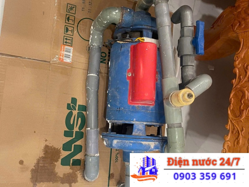 Sửa máy bơm nước giếng khoan cháy cuộn dây, cháy tụ