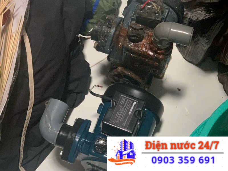 Dịch vụ sửa máy bơm nước tại quận Bình Tân bị cháy
