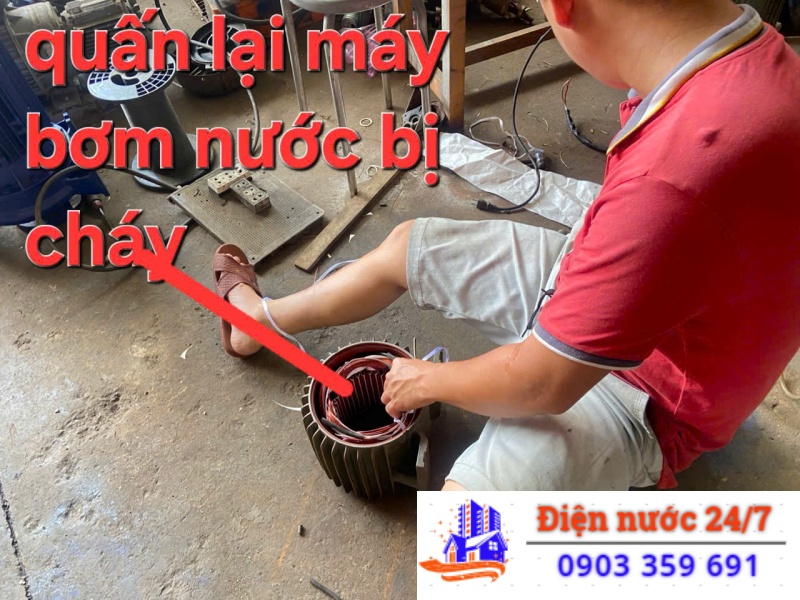 Sửa, quấn máy bơm nước Panasonic 250W bị cháy giá bao nhiêu?
