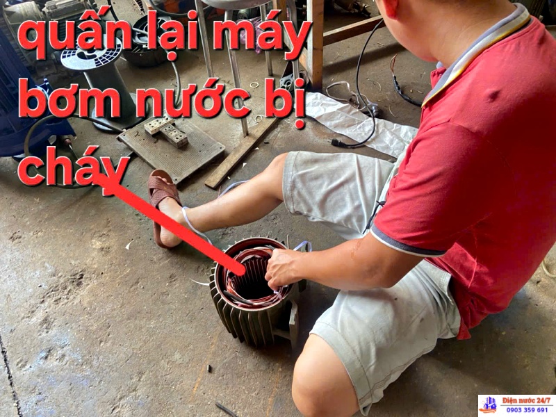 Sửa máy bơm nước bị cháy
