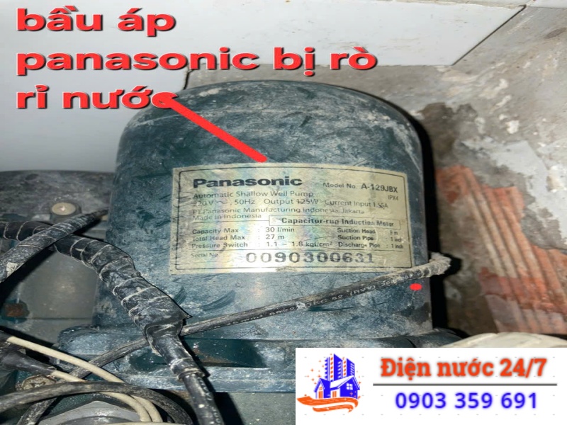 sửa bầu áp máy bơm nước tăng áp bị rò rỉ nước dứt điểm
