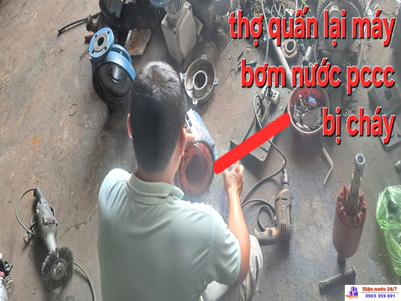 Sửa máy bơm nước Panasonic cháy motor