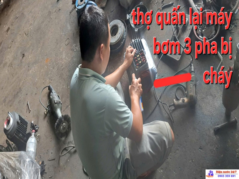 Thợ Sửa, quấn máy bơm nước bị cháy